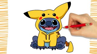 Como desenhar o STITCH PIKACHU I Fácil ( Passo a Passo )