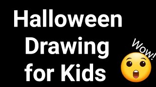 Halloween Drawing easy | Scary Drawing for kids | Halloween Drawings | Drawing for kids