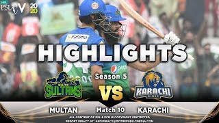 Multan Sultans vs Karachi Kings | Full Match Highlights | Match 10 | 28 Feb | HBL PSL 2020