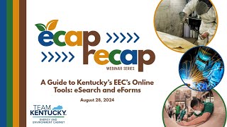 ECAP RECAP: A Guide to Kentucky EEC's Online Tools: eSearch and eForms