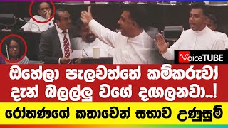 ඔහේලා පැලවත්තේ කම්කරුවා් - දැන් බලල්ලු වගේ දඟලනවා..! රෝහණගේ කතාවෙන් සභාව උණුසුම්