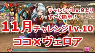 [パズドラ] 11月チャレンジダンジョンLv.10 ココ×ヴェロア