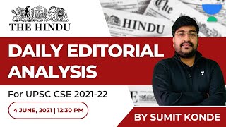 Daily Editorial Analysis from the Hindu | UPSC CSE/IAS | Sumit Konde | 4 June 2021