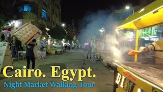 Cairo. Egypt. Night Market. Walking Tour. 4K. ASMR.