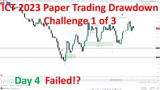 ICT 2023 Mentorship | Paper Trading Drawdown Challenge 1 of 3 | Day 4 Fail or Pass?