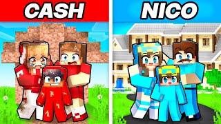 Nico vs Cash FAMILY HOUSE in Minecraft!