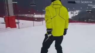 Seokjin is Extremely Good at Snow Boarding!