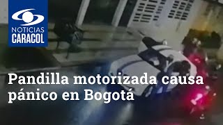 Pandilla motorizada causa pánico en Bogotá: eran 10 y así asaltaron a familia en Mandalay