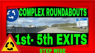 How to drive complex roundabout in Sweden | 1st-5th exits