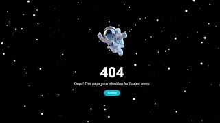 create animated responsive 404 error page using html css