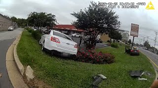 Caught on camera: Howard County police find gun in the bushes following vehicle collision!