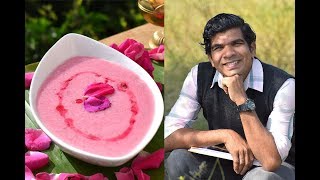 Rose phirni-Simple rice rose pudding [ரோஜா பூ பிர்னி]