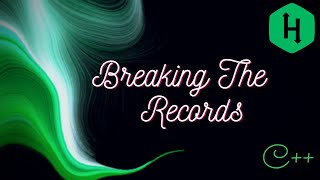 Breaking the Records HackerRank Solution