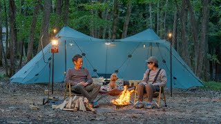 Camping in a healing forest with my dog ​​| Japan | ASMR