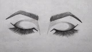 How to draw Closed Eyes for beginners.... || step by step drawing tutorial ||