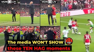 The media won't show this video of Ten Hag passionately giving tactics to Man United vs Liverpool