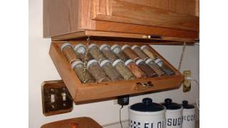 Creative kitchen storage idea under cabinet spice rack