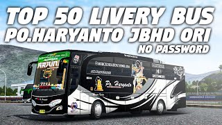 TOP 50 LIVERY BUS PO.HARYANTO JBHD ORI  | Bus Simulator Indonesia