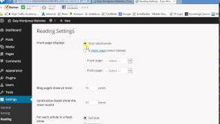 9. Wordpress Reading Settings