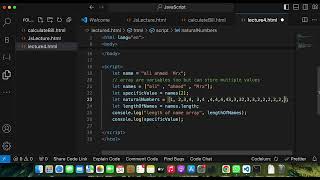 Javascript lecture 4 (array and objects)