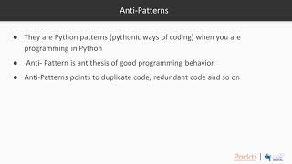 Refactoring Python Code: Overview of Python Anti-Patterns|packtpub.com