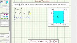 Ex:  Use Green's Theorem to Evaluate a Line Integral (Rectangle)