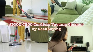 JIGOO C500 Cordless Vacuum Cleaner by Geekbuying, 33KPa Suction, 500W Motor, Smart Dust Sensor