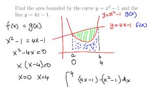 Integration : Area Between Curves and Lines - Examples Part 3