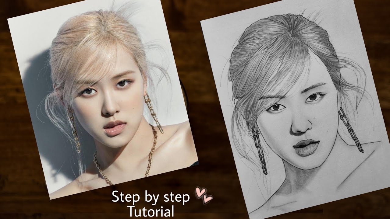How To Draw Rose Blackpink Step By Step