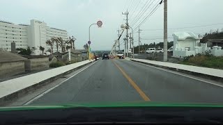 4K　沖縄県道114号　沖縄県本部町　海洋博公園（美ら海水族館）付近を通る県道