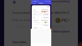 how to swap fic from TRX in sunswap