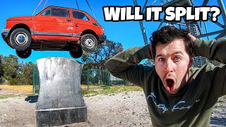 We Dropped A Car On A Giant Axe from 45m (150ft)