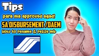 How to edit  rename & resize mb for SSS Disbursement Account Enrollment Module/DAEM Updated 2023