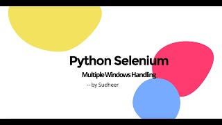 Python Selenium Multiple Windows Handling