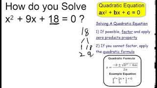 Solve x^2 + 9x + 18 = 0