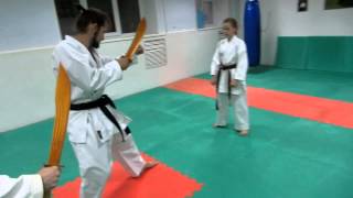 DrobyshevskyKarateSystem:Nijushiho-Bunkai Kumite-2-First Two Combinations-Kuro Obi Fight