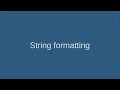5 String formatting