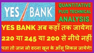 Yes Bank अब कहाँ तक जायेगा 220 या 245 या 200 से नीचे नहीं पता तो जान लो वरना खून के आँसू निकल जायेगे