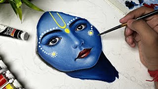 Krishna Drawing,  Acrylic painting,  Step by step