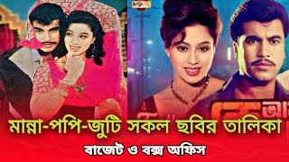 মান্না-পপি-জুটি বেঁধে কয়টি ছবিতে অভিনয় করেন। কোন ছবি কয় কোটি টাকা করে আয় করেছিল দেখে নেন