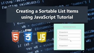 Creating a Sortable List Items using JavaScript Tutorial DEMO