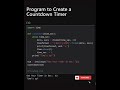 Build a countdown timer in Python!⏳ Don't forget to subscribe for more!#ytshorts