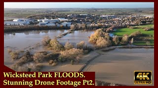 Wicksteed Park Storm Bert FLOODS | STUNNING Drone Footage 4K Pt 2 | DJI Mavic 3 Classic.