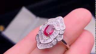 KJJEAXCMY fine jewelry natural Ruby 925 sterling silver new men women ring support test classic.