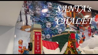 Santa's Chalet from Lemax - Christmas Village ( with Chimney Smoke ) and mini Santa Village