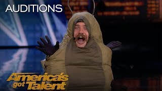 Sethward: Comedian Caterpillar Flashes Judges - America's Got Talent 2018