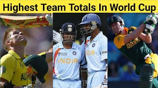 Highest Team Totals In World Cup 🏆 Top 5 Totals 🔥 #shorts #teamindia #cricketshorts