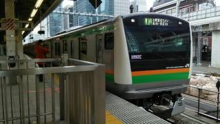 上野東京ライン E233系3000番台＋E231系湘南色 JR高崎線直通 普通 籠原.高崎行き 東京にて撮影