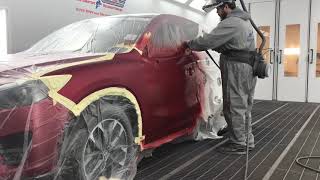 Mazda 41V Soul Red Spraying/Blending with Lesonal Waterborne