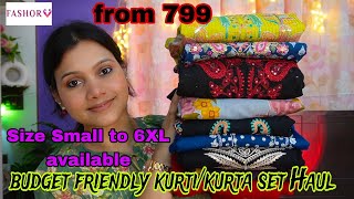 💕Budget friendly kurti/kurta set Haul under 1500 from Fashor💕Fashor kurti/kurta set Haul💕fashor Haul